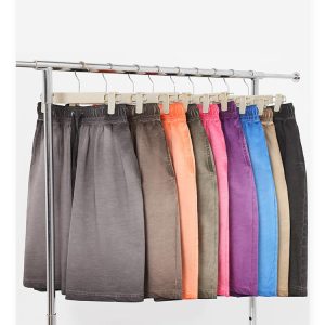 320GSM 100% Cotton Heavy weight Vintage shorts -washed distressed  Gradient color style